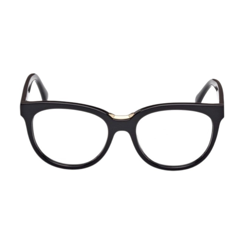 Max Mara Eyeglasses Square Full Rim, Shiny Black Frame and Clear Demo Lens Lens MM5110001