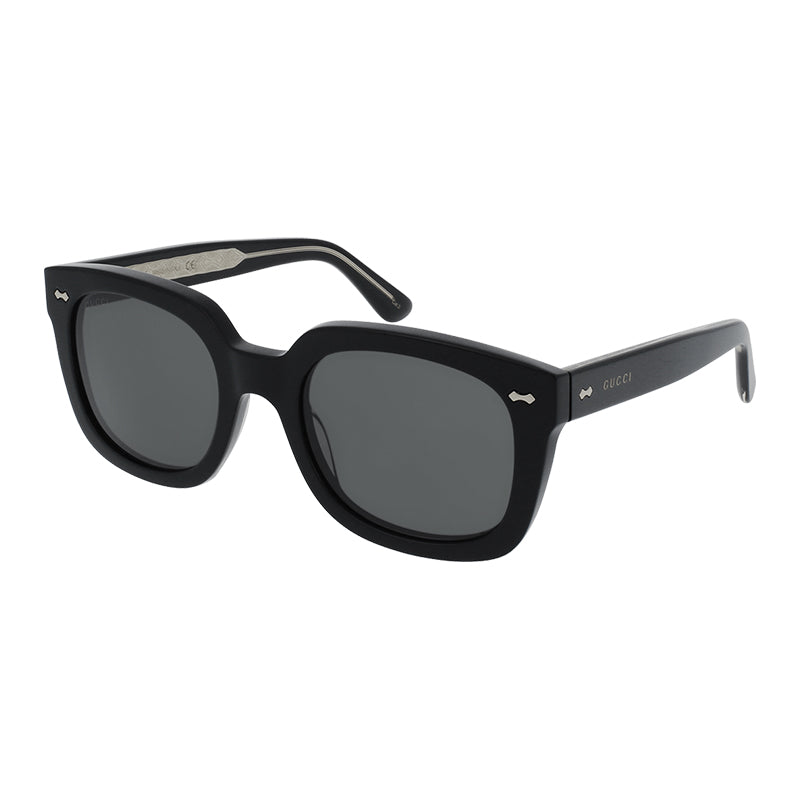 Gucci Sunglasses Square Full Rim, Shiny Black Frame and Grey Lens GG0912S005