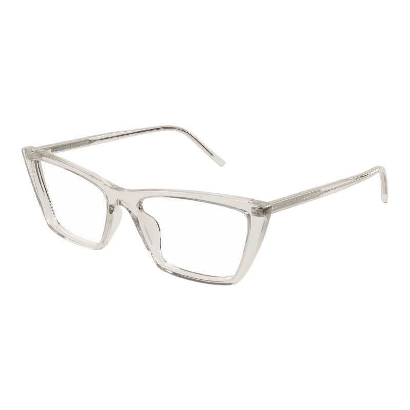 Saint Laurent Eyeglasses Cat Eye Full Rim, Transparent Beige Frame and Clear Anti-Reflective Lens SL737MICATHINOPT004