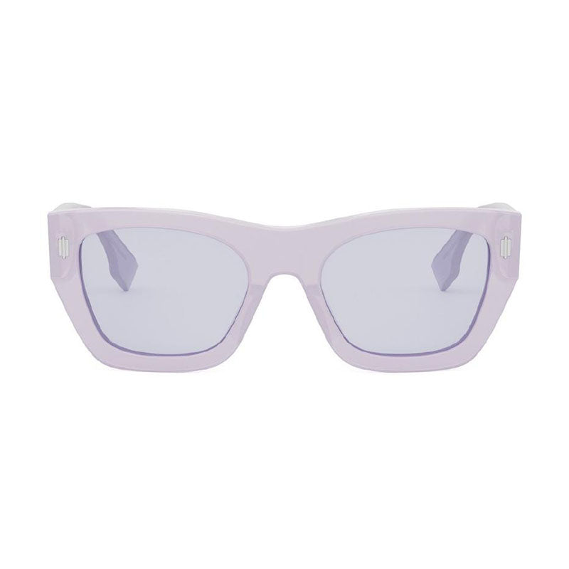 Fendi Sunglasses Square Full Rim, Shiny Lilac Frame and Lilac Lens FE40100I81Y