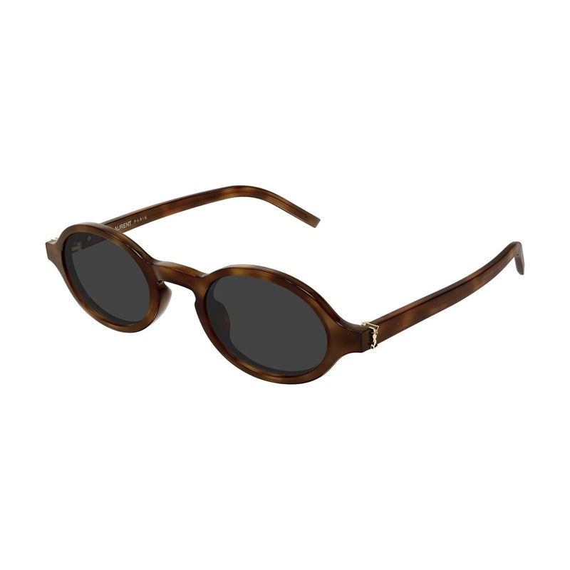 Saint Laurent Sunglasses Oval Full Rim, Havana Frame and Grey Lens SLM161003