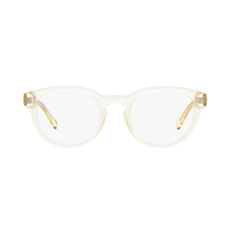 Polo Ralph Lauren Eyeglasses Round Full Rim, Shiny Transparent Pinot Grey Frame and Clear Demo Lenses Lens PH22625034
