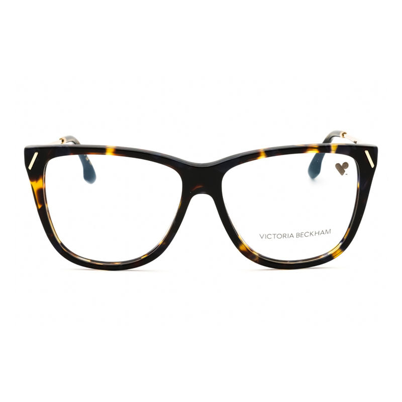 Victoria Beckham Eyeglasses Square Full Rim, Havana Blue Frame and Clear Demo Lenses Lens VB2636418