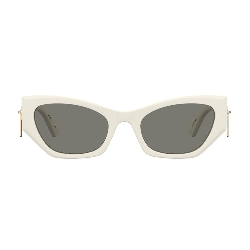 Moschino Sunglasses Cat Eye Full Rim, Ivory Frame and Grey Lens MOS159/S0SZJIR