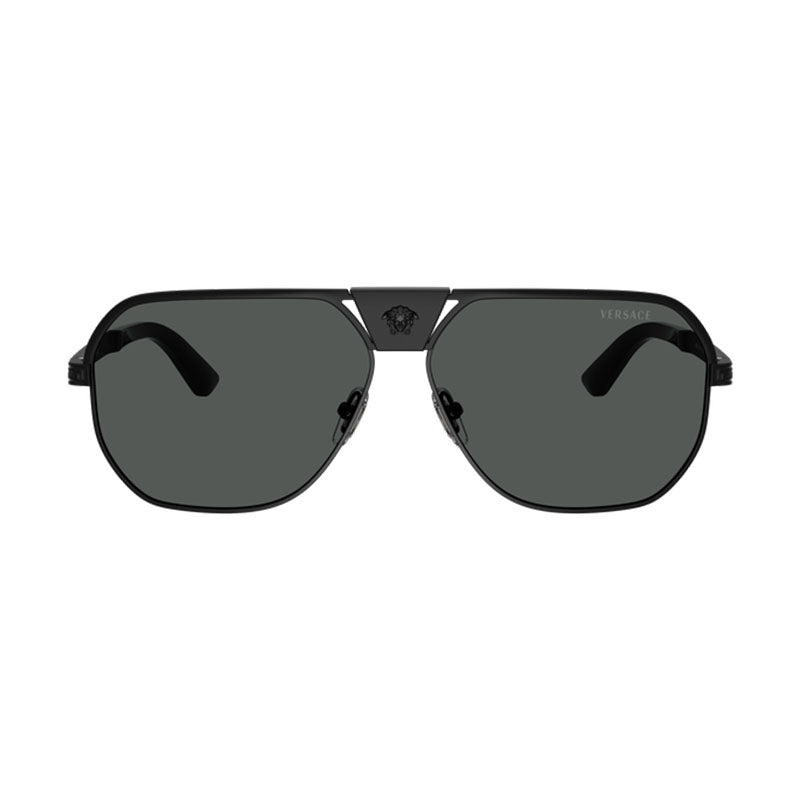 Versace Sunglasses Aviator Full Rim, Matte Black Frame and Dark Grey Lens VE2294126187
