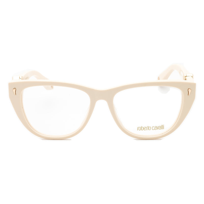 Roberto Cavalli Eyeglasses Cat Eye Full Rim, Cream Frame and Clear Demo Lenses Lens VRC04509X7
