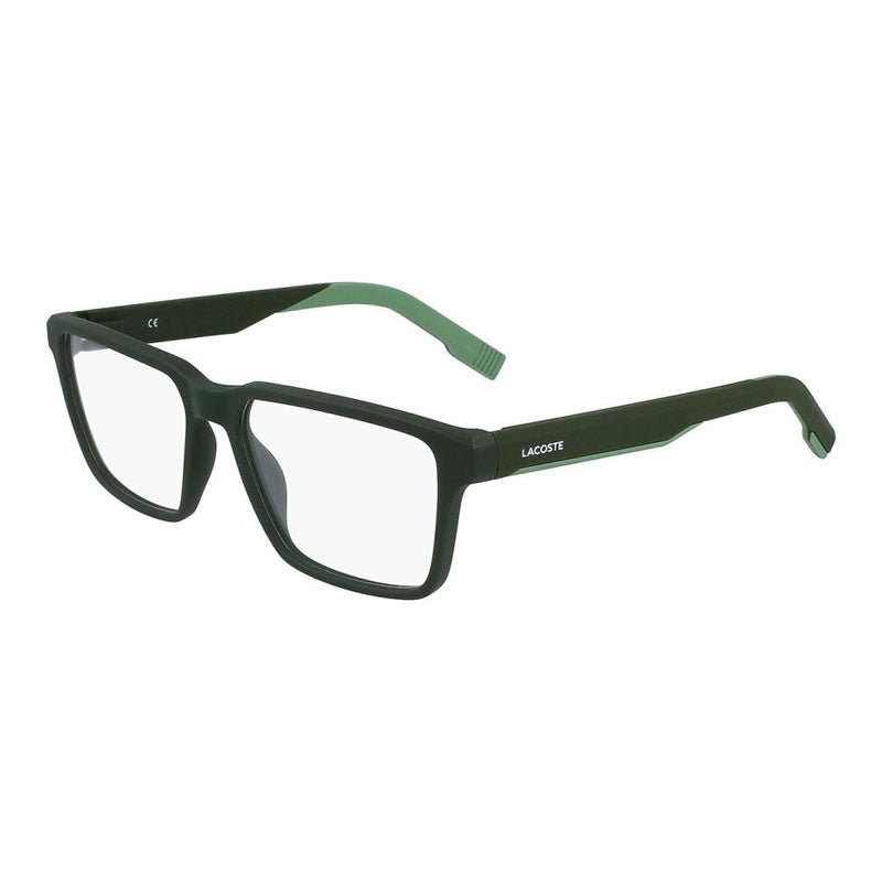 Lacoste Eyeglasses Rectangle Full Rim, Green Frame and Clear Demo Lenses Lens L2924300