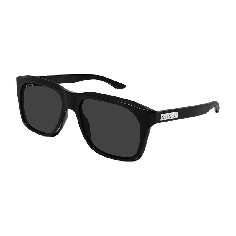 Gucci Sunglasses Square Full Rim, Black Frame and Grey Lens GG2077S001