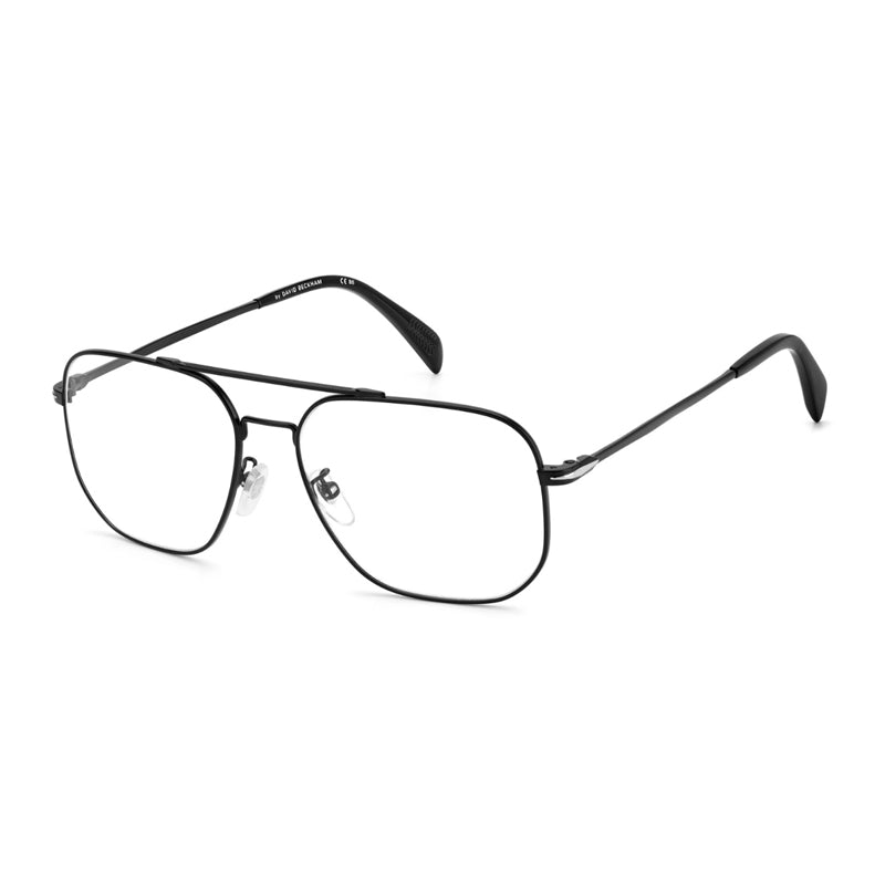 David Beckham Eyeglasses Square Full Rim, Matte Black Frame and Clear Demo Lenses Lens DB1096000300