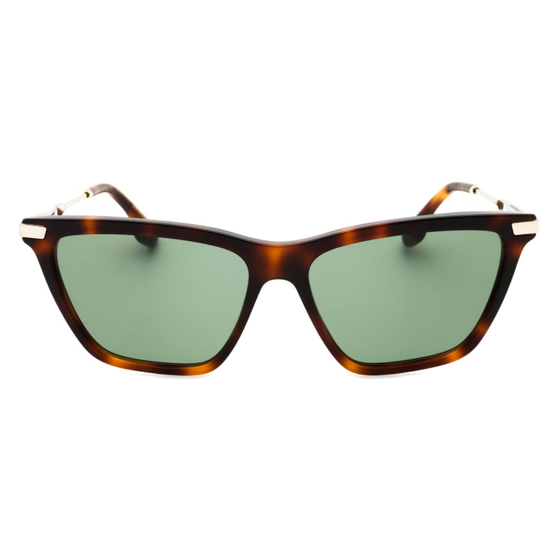 Victoria Beckham Sunglasses Cat Eye Full Rim, Havana Frame and Green Lens VB663S215