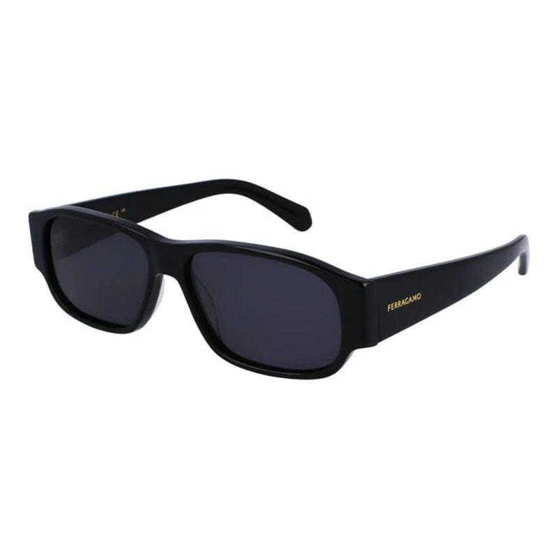 Ferragamo Salvatore Ferragamo Sunglasses Rectangle Full Rim, Black Frame and Dark Grey Lens SF1109S001