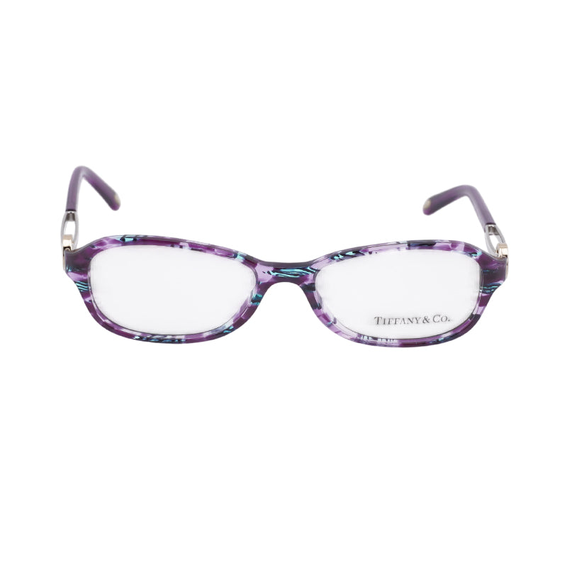 Tiffany & Co. Eyeglasses Rectangle Full Rim, Plum Havana Frame and Clear Demo Lens Lens TF20668132
