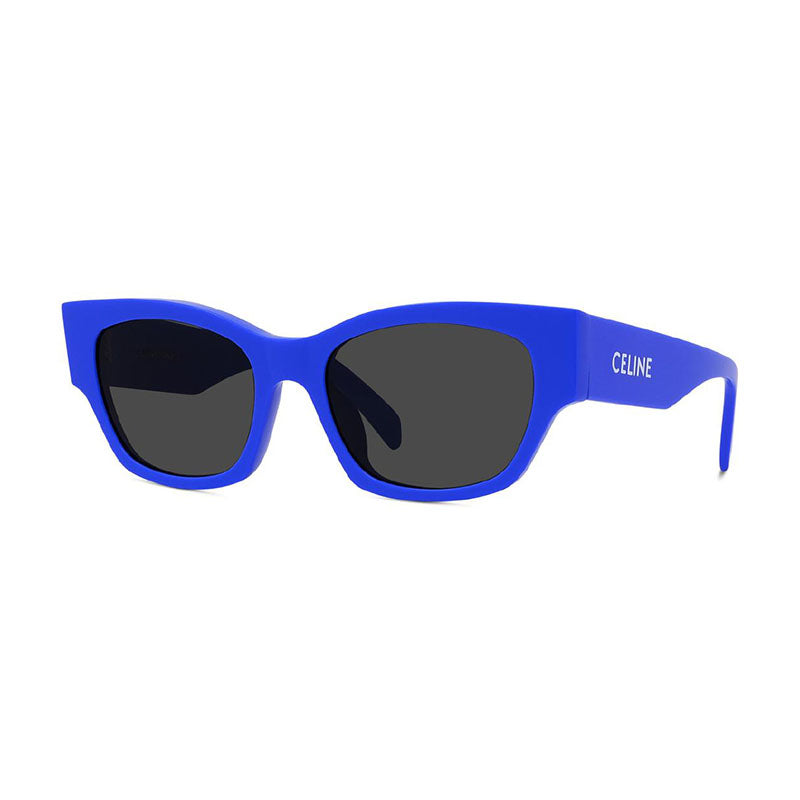 Celine Sunglasses Square Full Rim, Shiny Blue Frame and Smoke Lens CL40197U92A