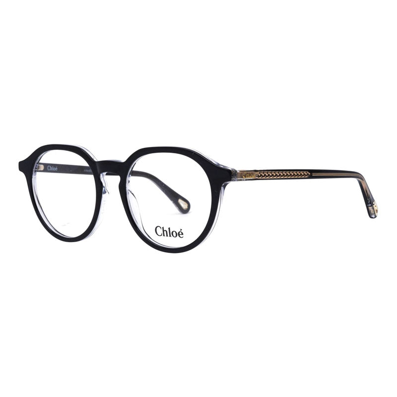 Chloe Eyeglasses Square Full Rim, Top Black/Transparent Frame and Clear Demo Lens Lens CH0012O007