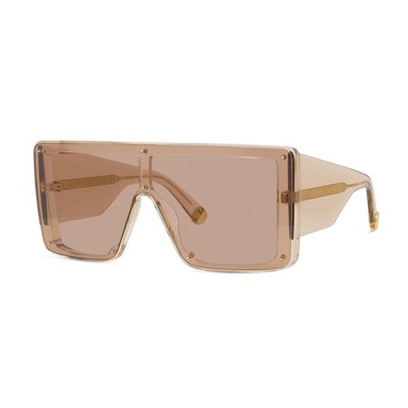 Stella McCartney Sunglasses Shield Full Rim, Shiny Brown Frame and Brown Lens SC40083I45E