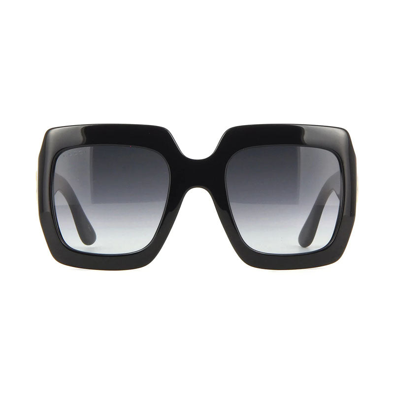 Gucci Sunglasses Square Full Rim, Black Frame and Grey Gradient Lens GG0053S001