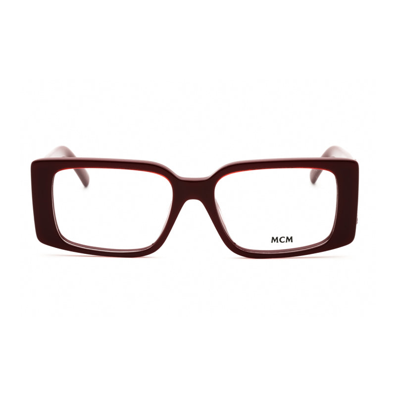 Mcm Eyeglasses Rectangle Full Rim, Shiny Bordeaux Frame and Clear Demo Lenses Lens MW5003069