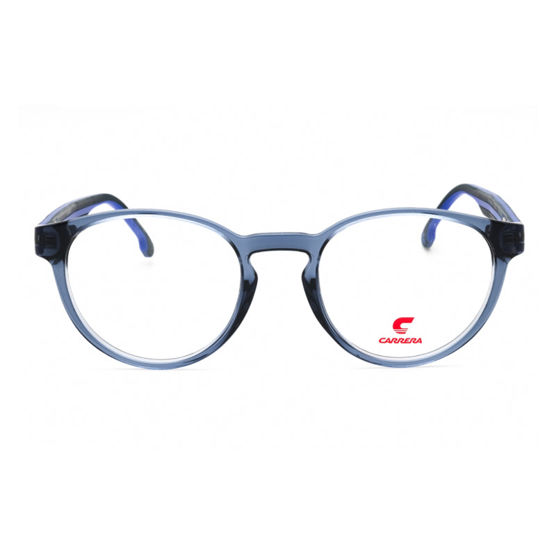 Carrera Eyeglasses Round Full Rim, Transparent Blue Frame and Clear Demo Lenses Lens CARRERA88860PJP00