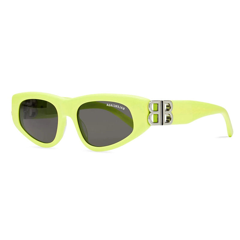 Balenciaga Sunglasses Cat Eye Full Rim, Yellow Frame and Grey Lens BB0095S007