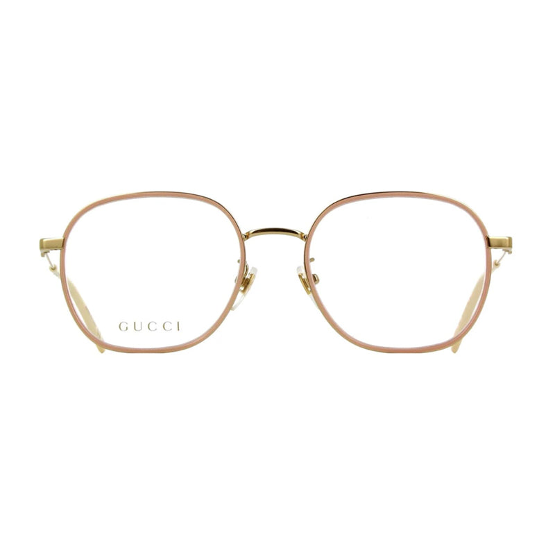 Gucci Eyeglasses Rectangle Full Rim, Gold Frame and Clear Demo Lenses Lens GG1198OA002