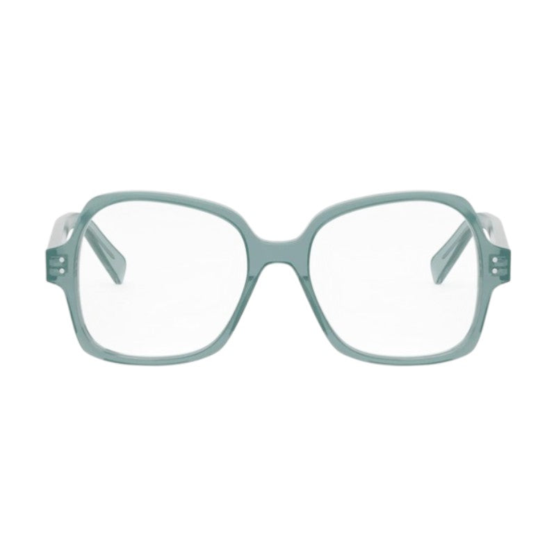Celine Eyeglasses Square Full Rim, Light Green Frame and Clear Demo Lens Lens CL50148I093