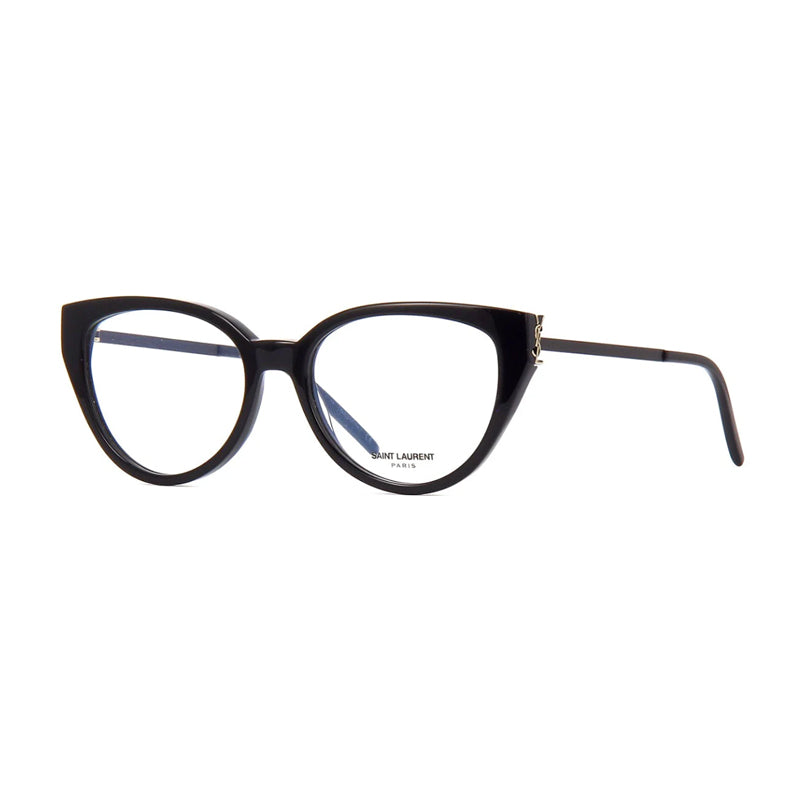 Saint Laurent Eyeglasses Cat Eye Full Rim, Black Frame and Clear Demo Lenses Lens SLM48_A002
