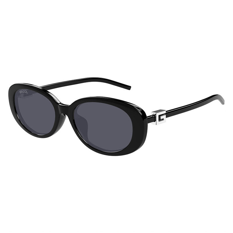 Gucci Sunglasses Oval Full Rim, Black Frame and Grey Lens GG1684SA001