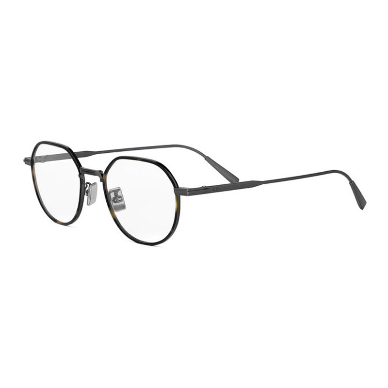 Dior Eyeglasses Square Full Rim, Shiny Dark Ruthenium Frame and Clear Demo Lens Lens DIORBLACKSUITOR3U7600