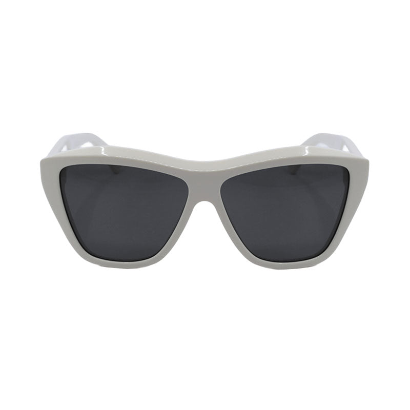 Bottega Veneta Sunglasses Cat Eye Full Rim, Ivory Frame and Grey Lens BV1092S003