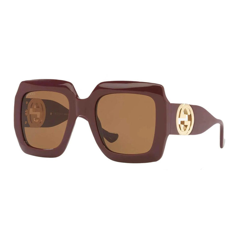 Gucci Sunglasses Square Full Rim, Brown Frame and Brown Lens GG1022S007