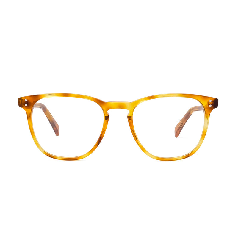 Celine Eyeglasses Round Full Rim, Blonde Havana Frame and Clear Demo Lenses Lens CL50046I053