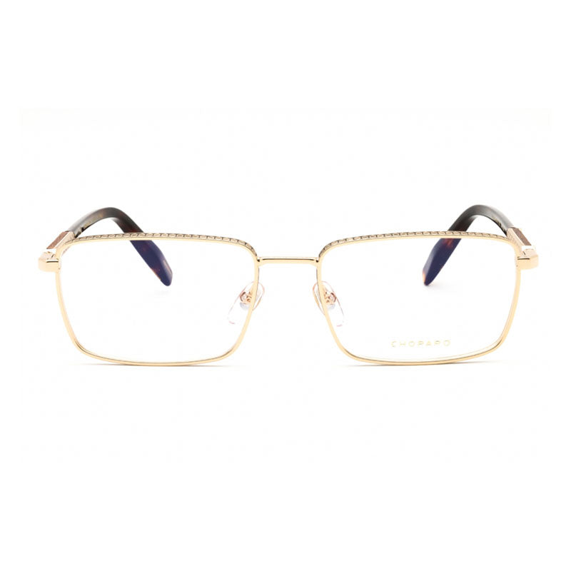 Chopard Eyeglasses Rectangle Full Rim, Shiny Rose Gold Frame and Clear Demo Lenses Lens VCHL480302