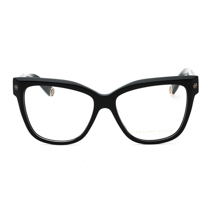 Philipp Plein Eyeglasses Square Full Rim, Black Frame and Clear Demo Lenses Lens VPP051M0700