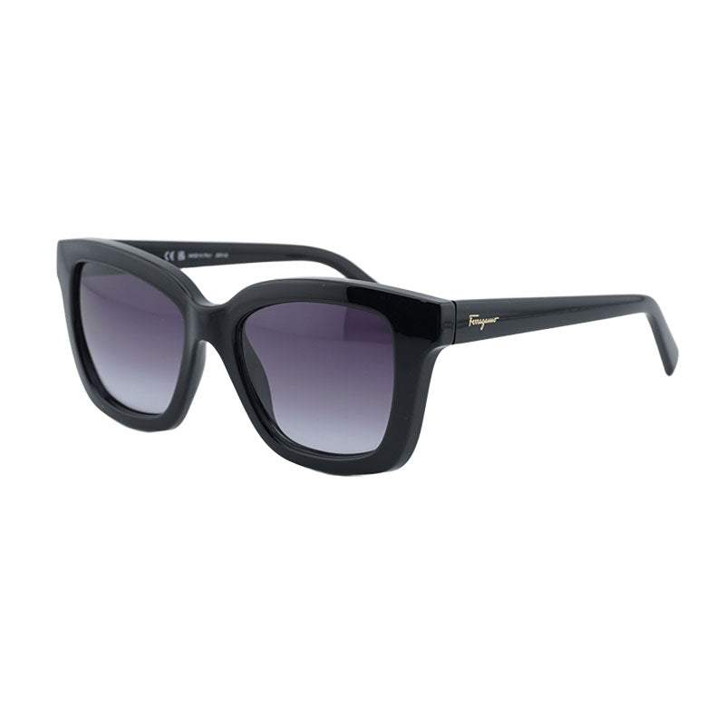 Ferragamo Salvatore Ferragamo Sunglasses Square Full Rim, Black Frame and Grey Gradient Lens SF955S001