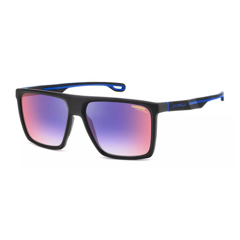 Carrera Sunglasses Square Full Rim, Black Frame and Blue Red Gradient Lens CARRERA4019/S0807YB