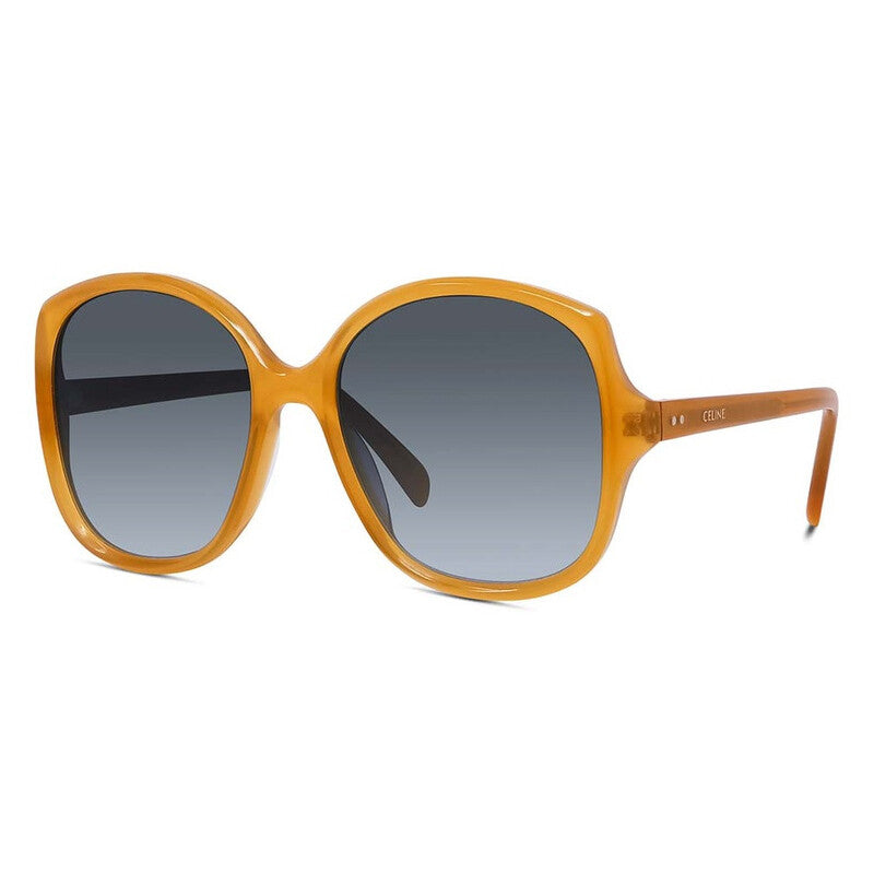 Celine Sunglasses Round Full Rim, Milky Honey Frame and Grey Gradient Lens CL40172U47B