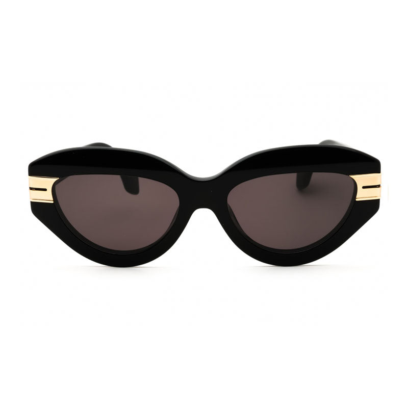 Palm Angels Sunglasses Cat Eye Full Rim, Black Frame and Dark Grey Lens PERI10FMIRACLE1007