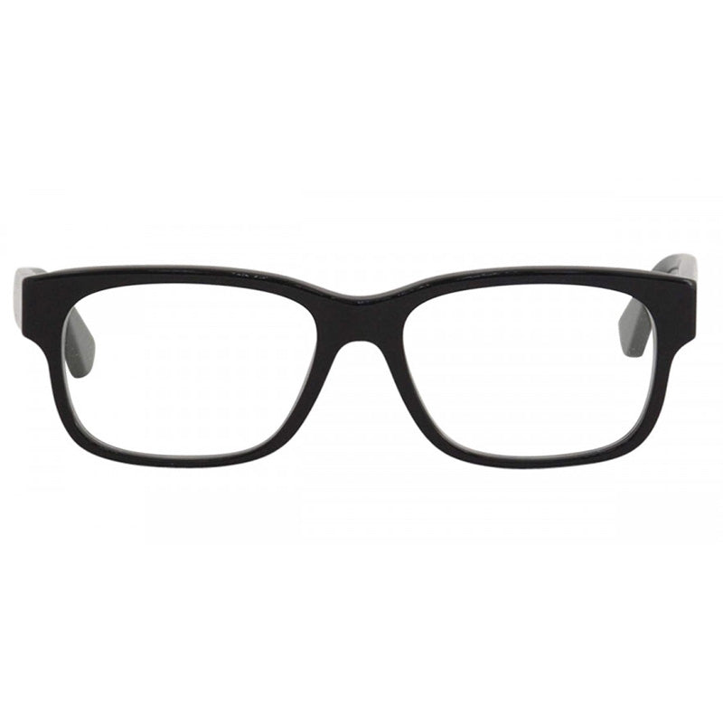 Gucci Eyeglasses Rectangle Full Rim, Black/Multicolor Frame and Clear Demo Lenses Lens GG0343O007