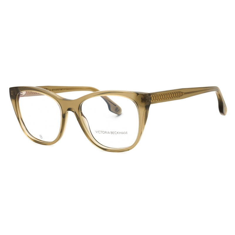 Victoria Beckham Eyeglasses Rectangle Full Rim, Olive Frame and Clear Demo Lenses Lens VB2665310