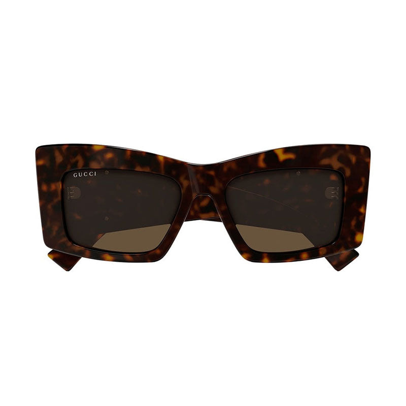 Gucci Sunglasses Square Full Rim, Dark Havana Frame and Brown Lens GG1842S002