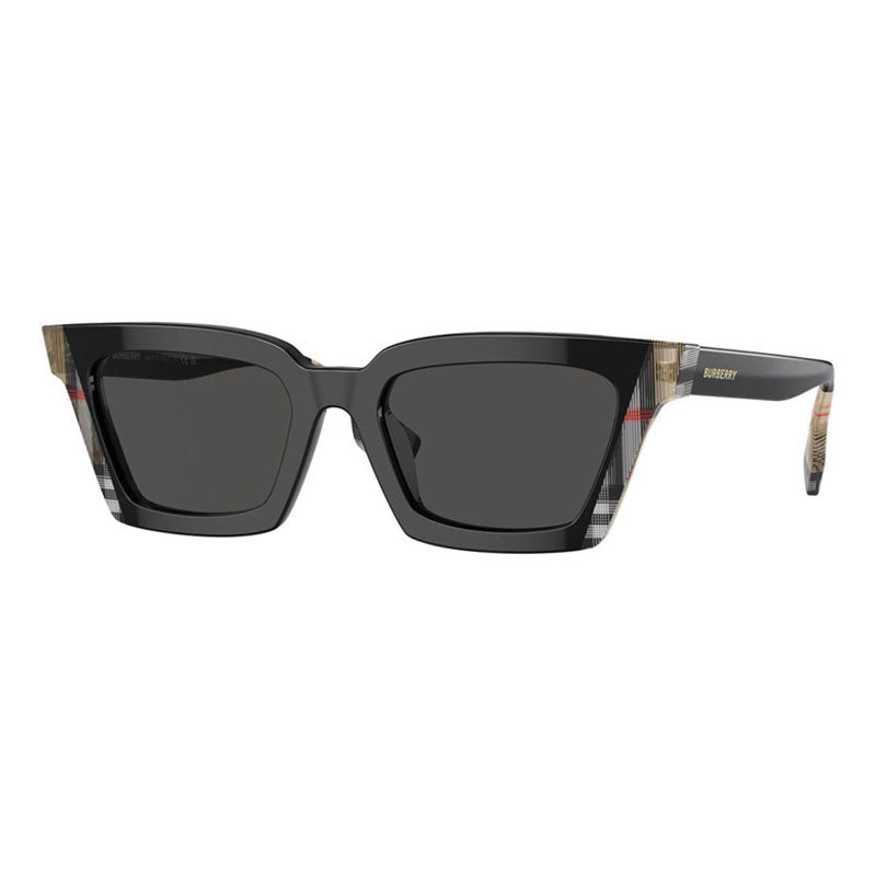Burberry Sunglasses Square Full Rim, Black Frame and Dark Grey Lens BE4392U405587