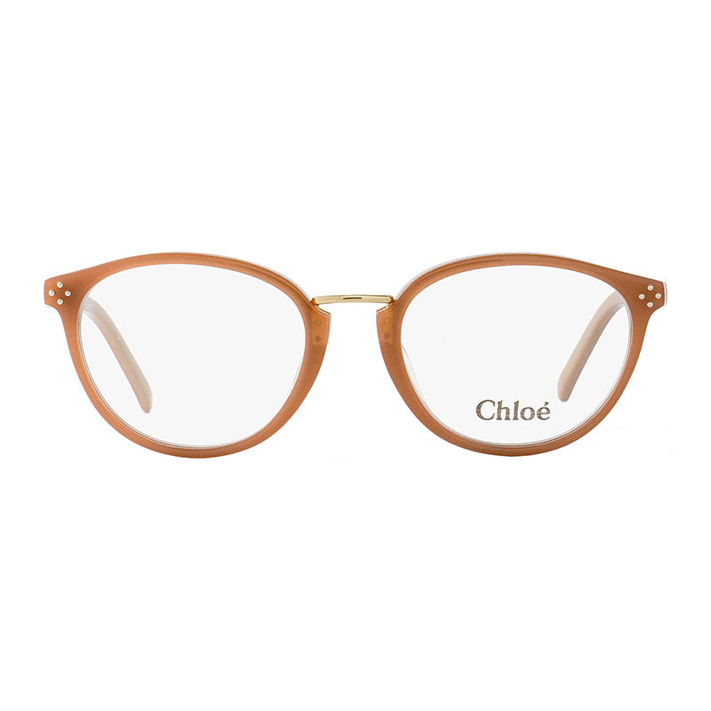 Chloe Eyeglasses Cat Eye Full Rim, Caramel Frame and Clear Demo Lens Lens CE2666208