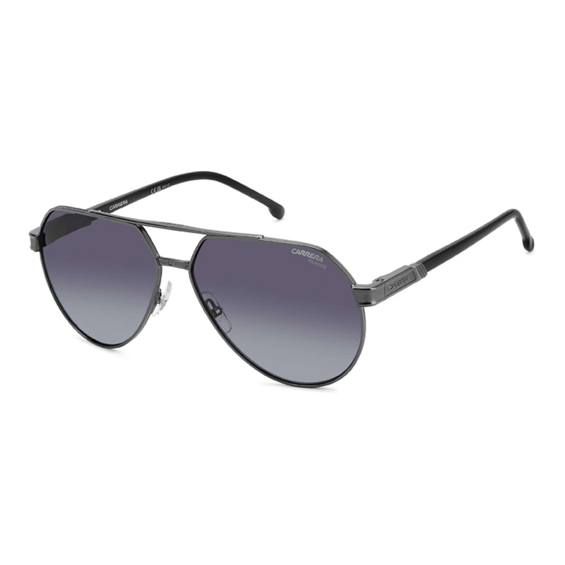 Carrera Sunglasses Aviator Full Rim, Dark Ruthenium Frame and Grey Gradient Polarized Lens CARRERA1067/S0KJ1WJ
