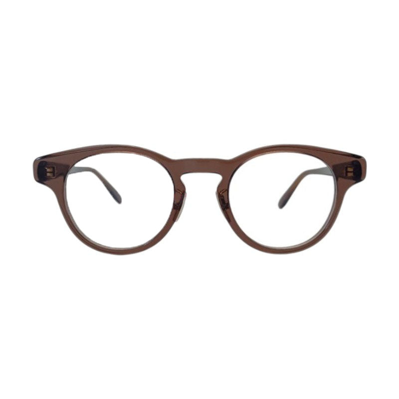 Loewe Eyeglasses Round Full Rim, Shiny Brown Frame and Clear Demo Lens Lens LW50085F050