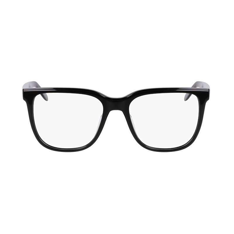 Nike Eyeglasses Round Full Rim, Shiny Black Frame and Clear Demo Lens Lens NIKE7166001