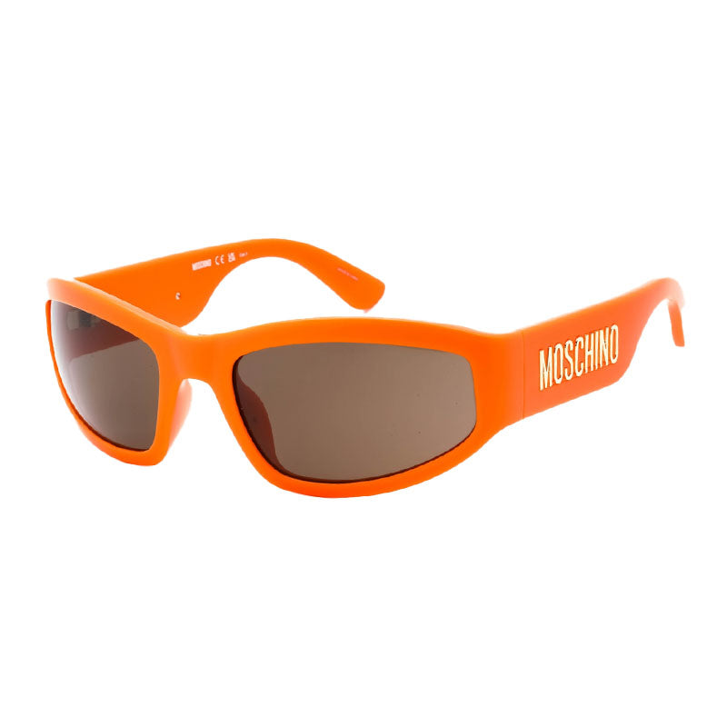 Moschino Sunglasses Rectangle Full Rim, Orange Frame and Brown Lens MOS164/S0L7Q70