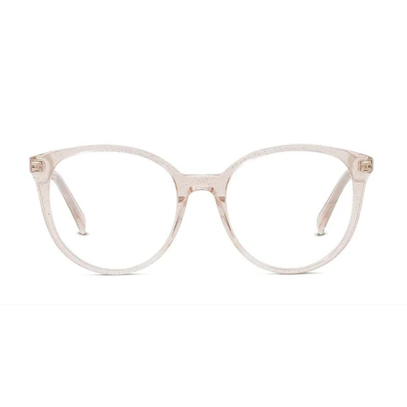 Celine Eyeglasses Square Full Rim, Shiny Transparent Rose Glitter Frame and Clear Demo Lens Lens CL50077I073