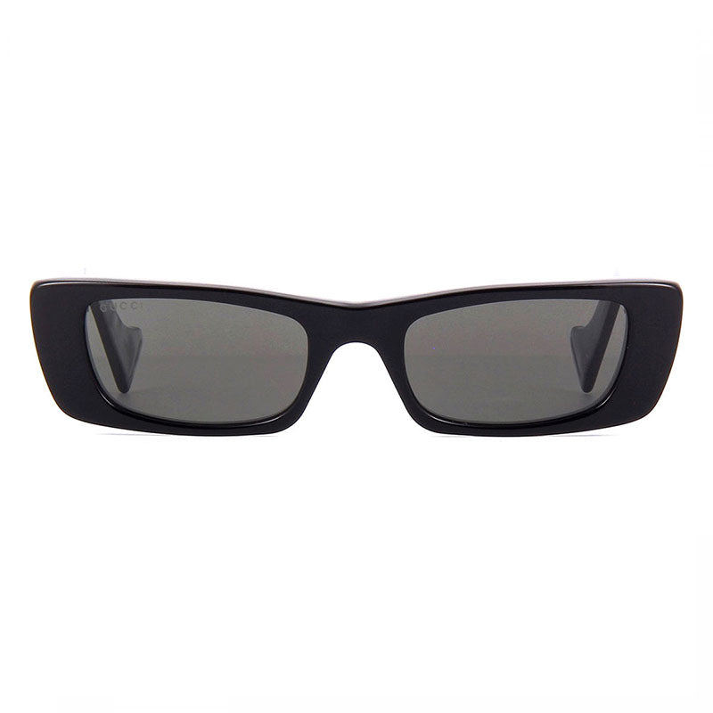 Gucci Sunglasses Rectangle Full Rim, Black Frame and Grey Lens GG0516S001