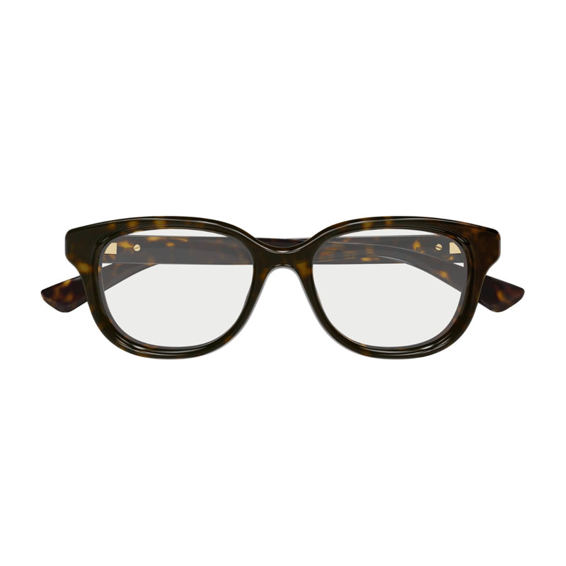 Gucci Eyeglasses Square Full Rim, Havana Frame and Clear Demo Lenses Lens GG1978O006