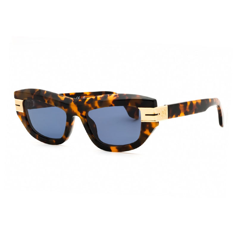 Palm Angels Sunglasses Cat Eye Full Rim, Havana Frame and Blue Lens PERI10ECLAIRE6045